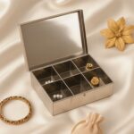 Multipurpose Premium Stainless Steel Jewelry Storage Organizer Box with 6 Compartments (1 Pc) - Image 4