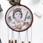 Krishna Medallion Dream Catcher Wind Chime Pendant Wall Hanging - Spiritual Home Decor - Image 3