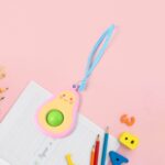 Cute Avocado-Shaped Mini Push Pop Keychain Toy with Strap (1 Pc) - Image 3