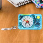 Mini Alarm Clock Keychain – 1PC Portable Quartz Analog Clock Key Ring - Image 6