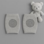 Light Grey Toddler Wool Knit Leg Warmer (Knee Guard) - Image 4