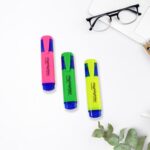 Highlighter Pen, Assorted Colours Water Based Broad Tip Writing Marker (3 Pcs Set) - Image 6