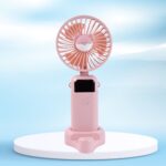 Mini USB Charging Fan with Percentage Display, 5 Speed Modes, and Mobile Stand - Image 2