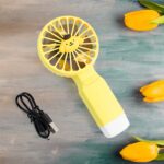Cute Cartoon Handheld Fan with LED Light (1 Pc) - Image 3