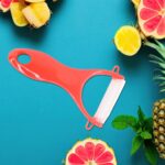 Kitchen Knife Set with Marble-Coated Blades & Red Handles (6 Pc) - Image 8