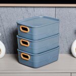 3-Piece Plastic Multipurpose Storage Basket Bin Set with Handle (3 Pcs Set) - Image 3