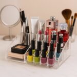 16 Compartment Cosmetic Makeup Jewellery Lipstick Storage Organiser Box, Cosmetic Storage Box Make-up Lipstick Organizer / Lipstick Holder Case  Transparent - Image 3