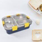 3 Compartment Transparent Stainless Steel Lunch Box for Kids - Image 4