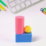 3D Shapes Multicoloured Pattern Building Blocks Toy Solid Figures (6 Pcs Set) - Image 6