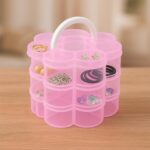 3-Layer Transparent Plastic Flower-Shaped Storage Box with 9 Grids - Image 6