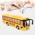Inertia Bus Toys , High Simulation Yellow Fine Details Mini Bus Model Car Toys Prizes for Gift Collections - Image 3