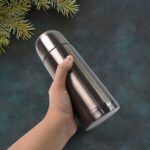 Stainless Steel  Hot And Cold Water Bottle With Push-down Lid (350ml) - Image 3