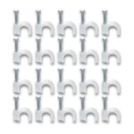 Wire Wall Clips, Plastic Cable Clips Round Wire Pins with Steel Nail (20 Pcs Set) - Image 5