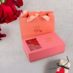 Jewellery Gift Box with Lids & Roses Packaging Box with 6 Roses (1 Set) - Image 3