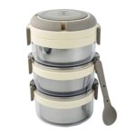 Ganesh Steko-3 Triple Layer Stainless Steel Insulated Lunch Box Set - Image 5