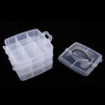 3-Tier 18 Sections Transparent Stackable Adjustable Compartment Slot Plastic Craft Storage Box - Image 4