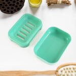 Premium Quality Rectangular Aqua Green Plastic Soap Case (1 Pc) - Image 3
