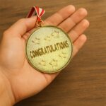 Gold Metal Medal with Tricolor Ribbon (1 Pc) - Image 3