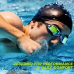 Professional Anti-Fog UV Protection Swimming Goggles with Mirrored Lenses and Earplugs - Image 3