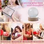 Mela Crystal Ball Night Light Glass Ball Night Lamp with Wood Base - Image 6