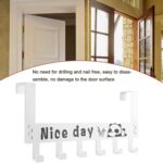 Heavy-Duty Carbon Steel Door Hook Hanger Rack (1 pc / 6 Hook / White) - Image 6