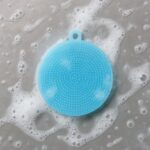 Sky Blue Silicone Dish Scrubber Sponge Mildew Free, Non Stick, Heat Resistant - Image 4