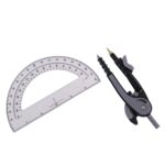 2-Piece Geometry Protractor Set with Lock and Transparent Protractor - Image 5