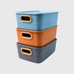3-Piece Plastic Multipurpose Storage Basket Bin Set with Handle (3 Pcs Set) - Image 5