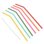 Reusable Silicone Straws Flexible Drinking Straws with Cleaning Brush (7 pc) - Image 5