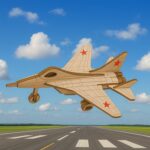 3D Wooden Fighter Jet Puzzle DIY Assembly Kit - Image 4