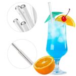 4 Pcs Reusable Glass Straws with 1 Cleaning Brushes - Image 5