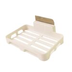 Self-Adhesive Wall Mount Plastic Soap Dish with Drain Slots - Image 5