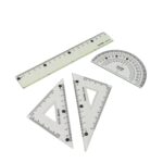 4-Piece Geometry Set, Triangle Ruler Protractor Straight Ruler - Image 5