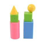 3D Shapes Multicoloured Pattern Building Blocks Toy Solid Figures (6 Pcs Set) - Image 5