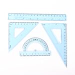 4-Piece Transparent Geometry Instrument Set with Ruler - Image 5
