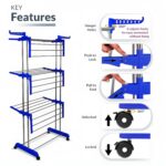 Foldable Stainless Steel Clothes Drying Stand Rack - Image 8