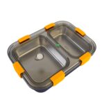 Stainless Steel Lunch Box 2 Section Lunch Box With Spoon - Image 5