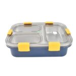 3 Compartment Transparent Stainless Steel Lunch Box for Kids - Image 5