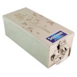 Premium Stainless Steel Velvet Lined Jewellery Storage Box with Lock and Red Interior - Image 5