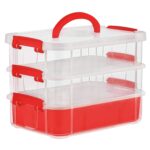 3-Layer Multi-Purpose Transparent Plastic Storage Carry Box with Handle - Image 5