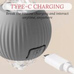 Rechargeable Interactive Cat Toy Ball with Detachable Braided Tail and LED Light (1 Pc) - Image 7