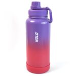 Two Tone Pink Stainless Steel Water Bottle | Copper Coated Vacuum Insulation | Powder Coated | Secure Grip | Leakproof Easy Pour Cap (1000ml) - Image 5