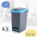 Apex Plastic Push N Pedal Dust Bin | Hands-Free Operation, Compact Design 6.5 Liters (1 Pc / Mix Color) - Image 7