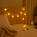 Battery Operated Rattan Ball String Decorative Fairy Lights - Image 6