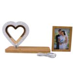 Heart Shape Cystal Led Lamp & Photo Frame Night Lamp | Wedding Gift | love couple - Image 8