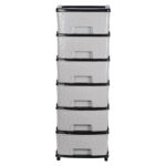 6-Layer Heavy-Duty Plastic Drawer Organizer Cabinet with Stone Texture Drawers - Image 5