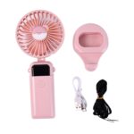 Mini USB Charging Fan with Percentage Display, 5 Speed Modes, and Mobile Stand - Image 3