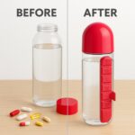 Water Bottle with Built-in 7-Day Pill Organizer Approx 900ml (1 Pc) - Image 4