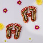 Decorative Laxmi Charan Paduka Sticker Set (Pack of 2 Pc)