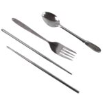 Portable Utensils Travel Camping Cutlery Set 4 Pc With case - Image 5